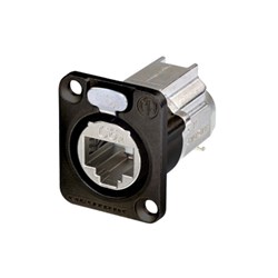 D-SIZE PANEL RECEPTACLE, SHIELDED, IDC TERMINATION, BLACK HOUSING