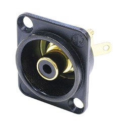 RECESSED RCA SOCKET BLACK SHELL BLACK INSULATOR