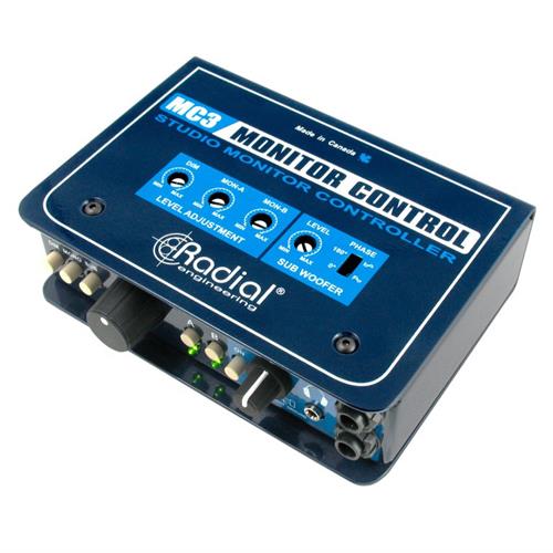 Radial MC3 - Passive monitor controller, dual output, sub control, w/ headphone amp 