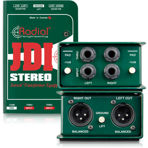 Radial JDI-STEREO - Passive 2-channel direct box with Jensen transformer                         