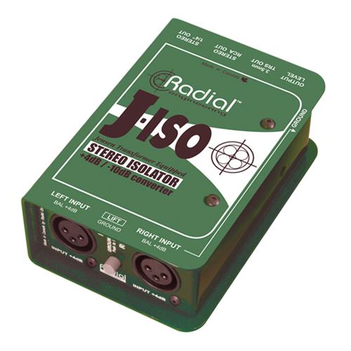 Radial J-ISO - Balanced +4dB to -10dB unbalanced passive stereo converter, full range 