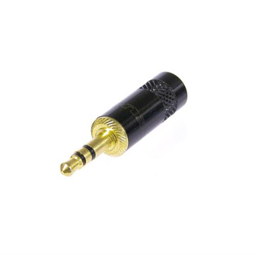 PRO 3.5MM MINI JACK PLUG STEREO WITH BLACK SHELL AND GOLD CONTACTS
