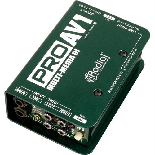 Radial PROAV1 - Passive 1 channel multimedia DI with RCA, 3.5mm, XLR, 1/4