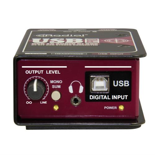 Radial USB-PRO - Stereo DI for USB Source, level control, mono sum, headphone out  