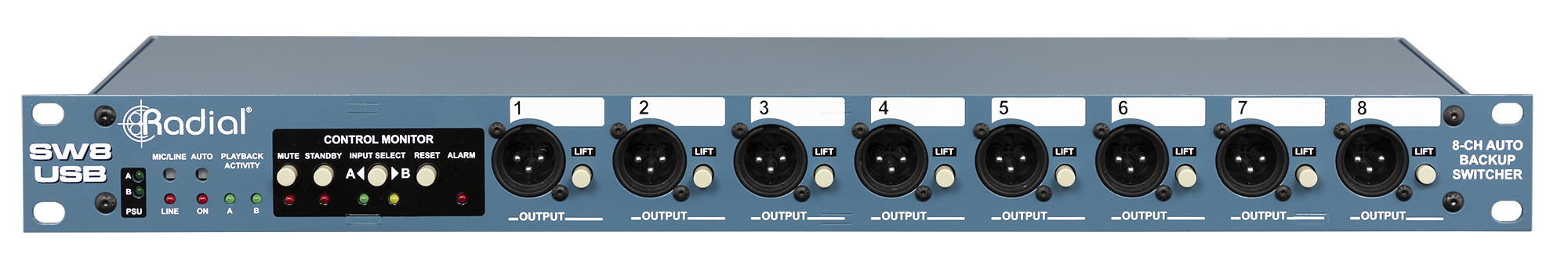 RADIAL SW8 USB 8-Channel Rackmount | Radial Engineering - Amber ...