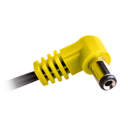 Type 3 - 5,5/2,5mm DC plug, centre negative, L-shape 50cm (Yellow)