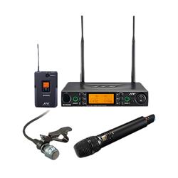 RU8012DB UHF system 2 channel 2 x handheld & 1 x belt pack TX and lapel mic 520-556 MHz