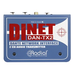 DiNET Dante transmitter over Ethercon Expanded version with Neutrik connectors