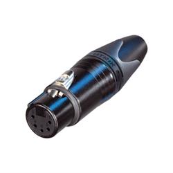 FEMALE 5-PIN LINE XLR BLACK HOUSING SILVER