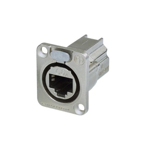 D-SIZE PANEL RECEPTACLE, SHIELDED, FEEDTHROUGH, NICKEL HOUSING